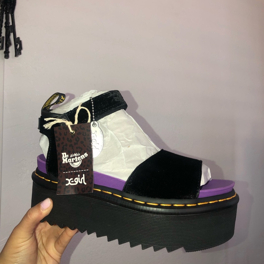 Dr. Martens Women's Black and Purple Sandals